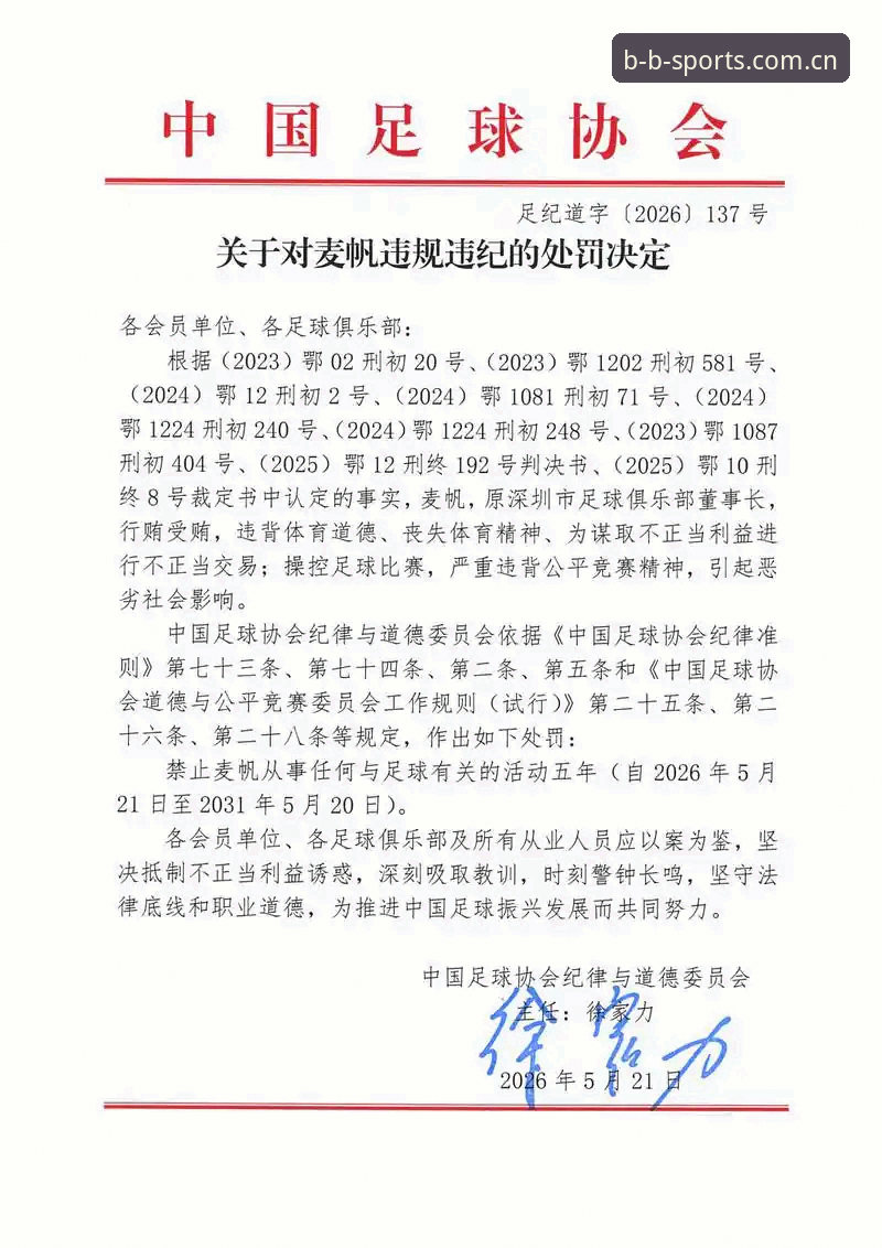 3点解读足协第三批禁足名单：65人受罚，BSports体育带你了解事件始末